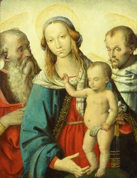 Madonna és gyermeke Szent Jeromossal és Ferenccel (tempera, fa)