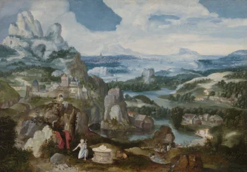 Táj a bűnbánó Szent Jeromossal, 1530-40