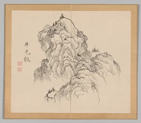 Double Album of Landscape Studies Ikeno Taiga után, 1. kötet 16. levél, 18. század.