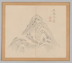 Double Album of Landscape Studies Ikeno Taiga után, 1. kötet 24. levél, 18. század.