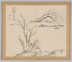 Double Album of Landscape Studies Ikeno Taiga után, 2. kötet, 11. levél, 18. század.