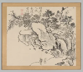 Double Album of Landscape Studies Ikeno Taiga után, 2. kötet, 34. levél, 18. század.