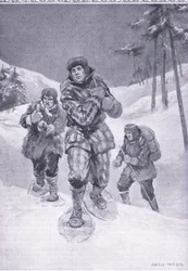 A nyomtalan pazarláson keresztül Labradorba (Donald Smith), illusztráció a Cassells Romance of Famous Lives-ból, 1940 körül