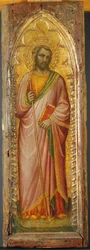 Egy szent, esetleg Nagy Jakab, 1384-85.