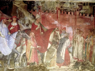 III. Sándor pápa (1105-81) története: Barbarossa Frigyes pápa és császár (kb. 1123-90) belépése Rómába, 1407 (részlet)