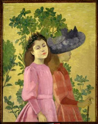 Két fiatal lány, Aristide Maillol (1861-1944) tavaszi festménye, 1890, magángyűjtemény