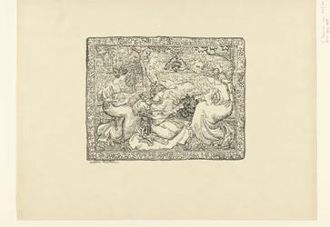 Gobelin négy zenélő nővel egy tájban Tapisserie vagy koncert champêtre L