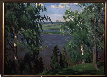 Zöld zaj. Arkadi (Arkagyij) Alekszandrovics Rylov (1870-1939) festménye, olaj, vászon
