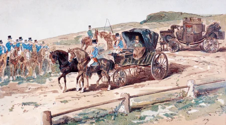 Egy hintólóra szerelt postilla, 19. század, 1886