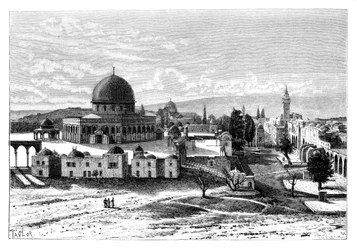 Omar mecset, Jeruzsálem, Izrael, 1895.