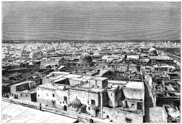 Kilátás Kairwanról, Tunézia, 1890