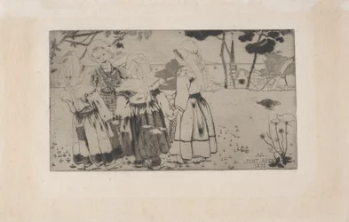 La Ronde de Pont-Aven (A tánc Pont-Avenben) 1891 (rézkarc, akvatinta és szárazhús)