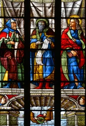 Jacob, Jonas és Szent Márk - Ólomüveg a Szent Anna kápolnában, Arnaud de Moles (1470-1520) 1513-ban elkészült - Cathedrale Sainte Marie d