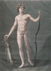Apollo, az ideális anatómia (mezzotint)