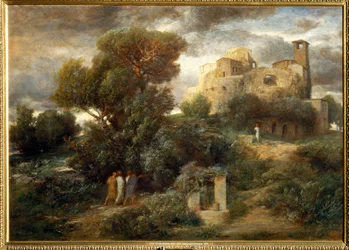 Die Pilger auf dem Weg nach Emmaus - Zarándokok az Emmaus felé vezető úton ... (festmény, vászon)