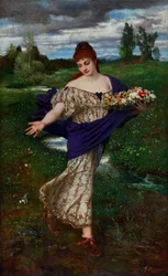 Flora, virágokat szórva