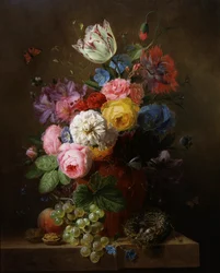 Csendélet rózsákból, pipacsokból, azáleákból és tulipánokból. Arnoldus Bloemers (1786-1844) festménye. Magángyűjtemény.