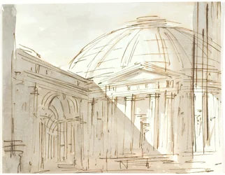 Egy kerek épület (Pantheon?)
