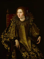 Olasz: Ritratto di una donna seduta (signora Caterina Savelli) Egy ülő hölgy portréja (senora Caterina Savelli)