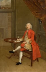 Egy vörös ruhás férfi portréja, 1785.