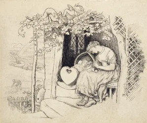 By the Cradle (toll és tinta grafitra)