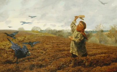 A varjúijesztő; "Galambok és varjak, vigyázzatok lábujjaira", 1884