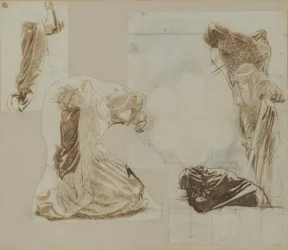 The Queens in the Barge, 1857 (tintával, papíron)