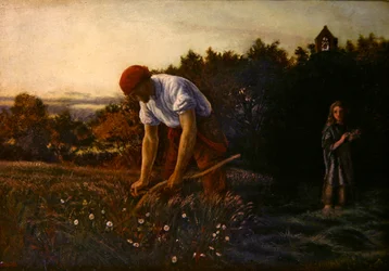 A kaszás a virágokban (olaj, vászon)