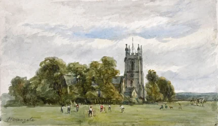 Tücsök a kóbor úton, a Krisztus-templom előtt, High Harrogate (akvarell)