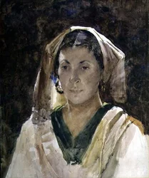 Aragóniai nő (akvarell)