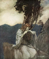 "Brunnhilde megcsókolja a gyűrűt, amelyet Siegfried hagyott nála", 1924.