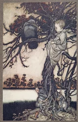 Tegye az ő furcsa esetét Old Solomon Caw elé, J. M. Barrie (1860 - 1937), kocsma, a Kensington Gardensben található Peter Pan-ből. 1906