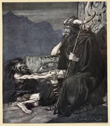 „Esküdj rám, Hagen, fiam!”, illusztráció a „Siegfried és az istenek alkonya” című művéből, 1924