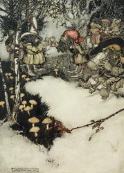 Mély csendben kortyolgatták az italukat, 1905 (toll, be és wc papíron)