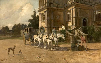 A Wollaton Hall elölnézete, Nottingham lóval és kocsival, 1880-1906
