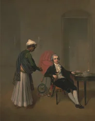 Egy úriember és egy indiai szolga portréja