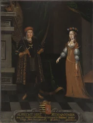 III. szász Albert, a rettenthetetlen és Sidonie de Boheme (Zdena de Podebrady) (olaj, vászon)