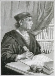 Antonio de NEBRIJA (Antonio Martinez de Cala y Xarava, Antonius Nebrissensis, Antonius Lebrixen) (1441-1522). Angol humanista és nyelvtudós. Metszet