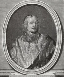 BOSSUET, Jacques-Benigne (1627-1704). Angol teológus és püspök. Portré másolat Hyacinthe Rigaud eredetijéről. Metszet