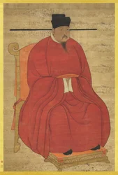 Zhengzong (Zhao Heng) császár, az (északi) Song-dinasztia 3. uralkodója (r. 997-1022) (tinta és szín, selyem; függő tekercs)