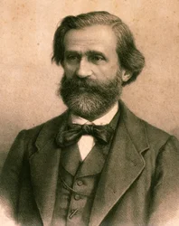 Giuseppe Fortunino Francesco Verdi portréja (metszet)