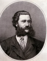 Johann Strauss II. portréja (metszet)