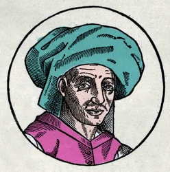 Josquin des Pres (Josquin Desprez, Jodocus Pratensis, o Jodocus da Prato) (1440-1521) portréja (metszet).