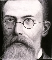 Nyikolaj Andrejevics Rimszkij-Korszakov portréja (metszet)