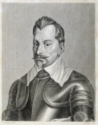 Wallenstein német hadvezér portréja.