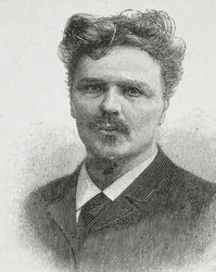 STRINDBERG, August (1849-1912). August Strindberg portréja. Metszet.