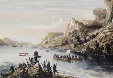 Jacques Cartier francia felfedező 1535-ben felfedezte és megmászta a kanadai Szent Lőrinc folyót - Jacques Cartier 1535-ben felfedezte a Szent Lőrinc folyót.