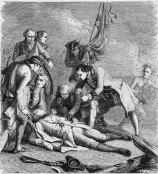 James Wolfe halála az Ábrahám síkságon, Québecben