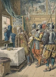 Pierre Broussel (1575 - 1654) letartóztatása 1648-ban Ausztria Anna parancsára, ami a nép megkönnyebbülését (a barikádok napja) és a Fronde-ot váltotta ki.