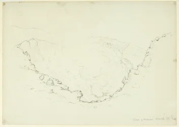 A Vezúv kalderája, Nápoly, Olaszország, 1841